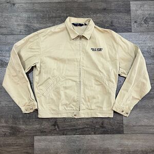 Vintage Y2K Polo Sport Harrington Jacket Khaki Full Zip Jacket Men's Size Large